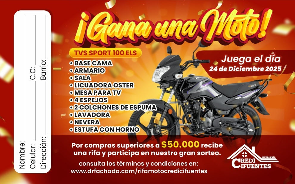 RIFA 24 DICIEMBRE CREDICIFUENTES CERRITO - TERMINOS Y CONDICIONES